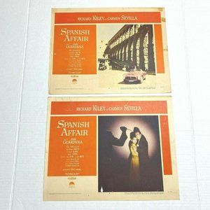 Lot 2‎ Spanish Affair 1957 Lobby Card Movie Poster Richard Kiley Carmen Sevilla